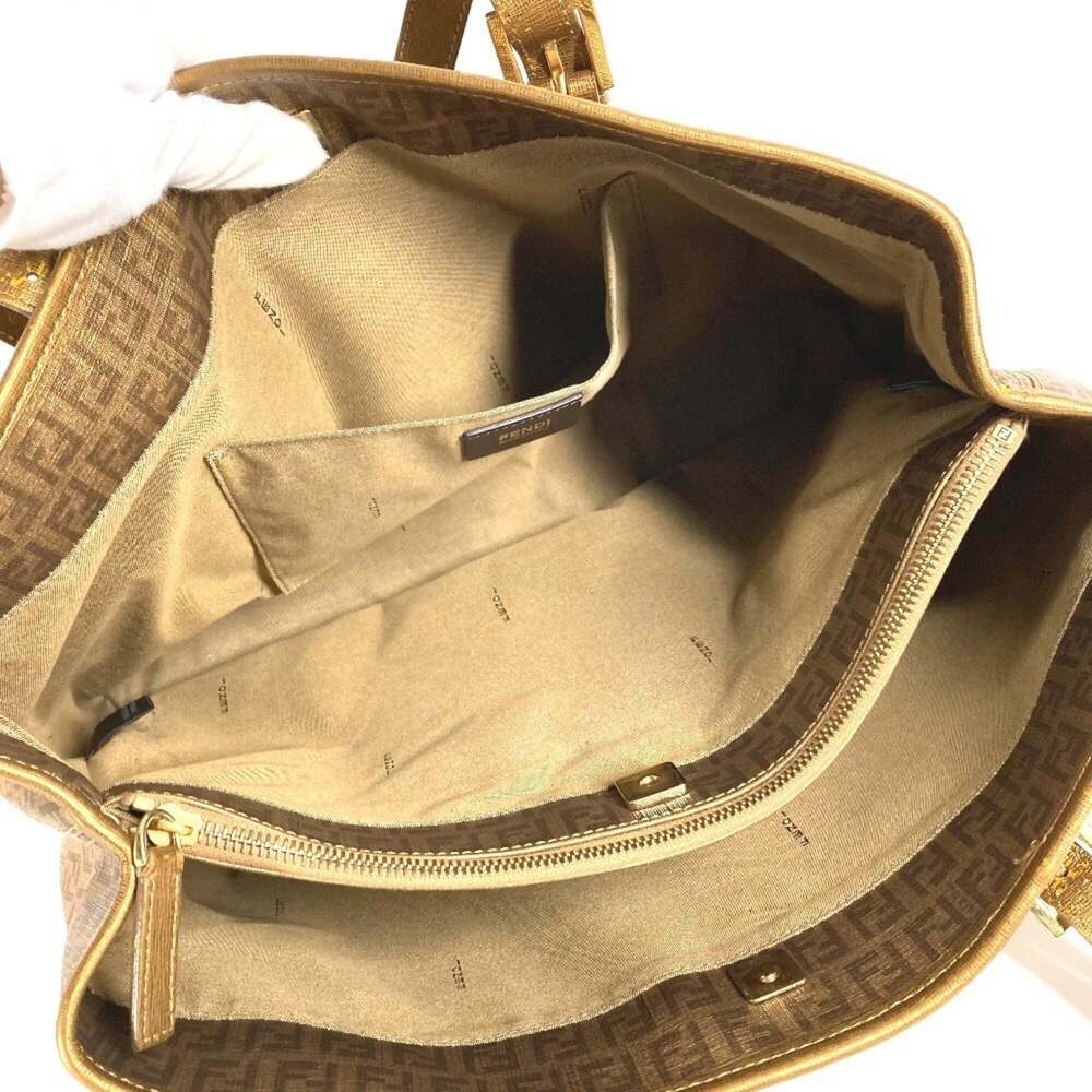 FENDI Gold Leather Zucca Shoulder Bag - Picture 5 of 16